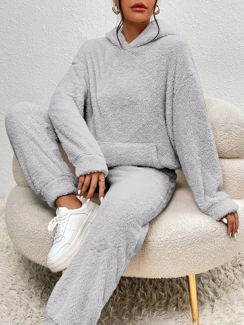 Plush Hooded Loungewear Set
