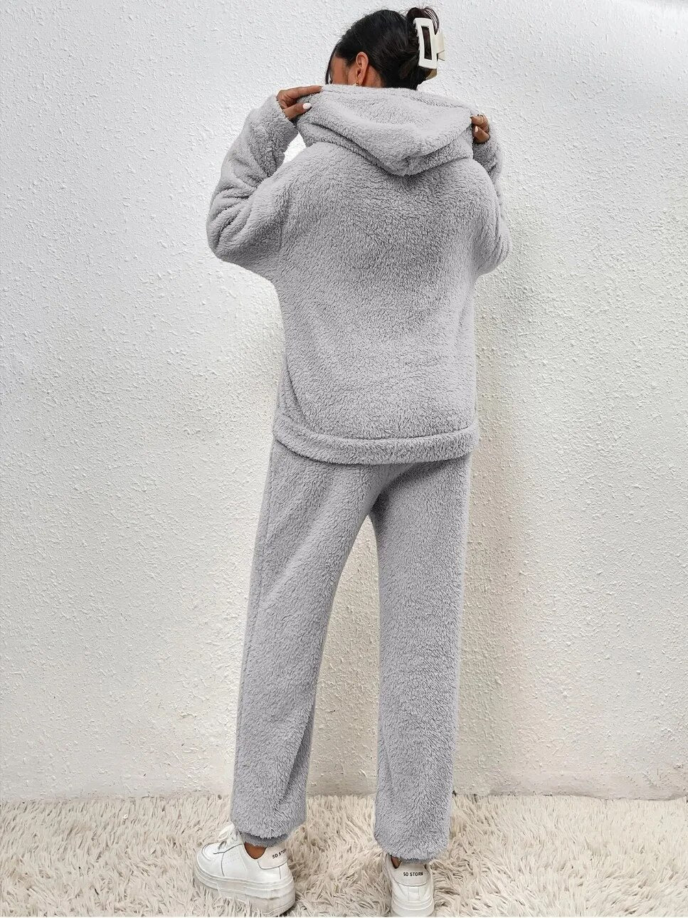Plush Hooded Loungewear Set