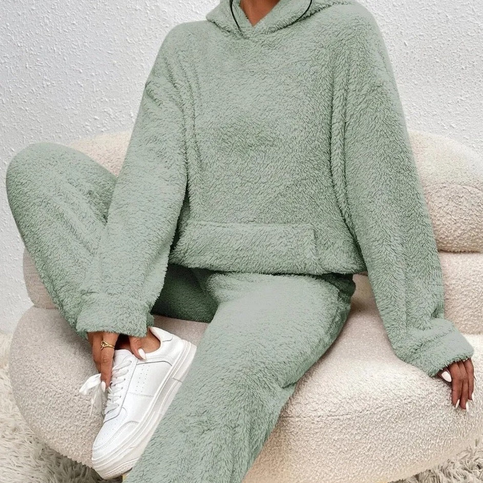 Plush Hooded Loungewear Set