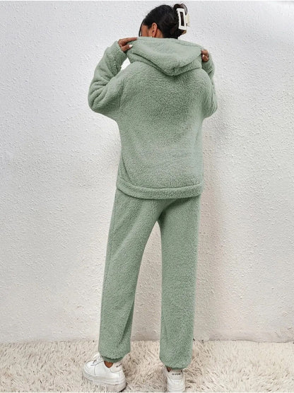 Plush Hooded Loungewear Set