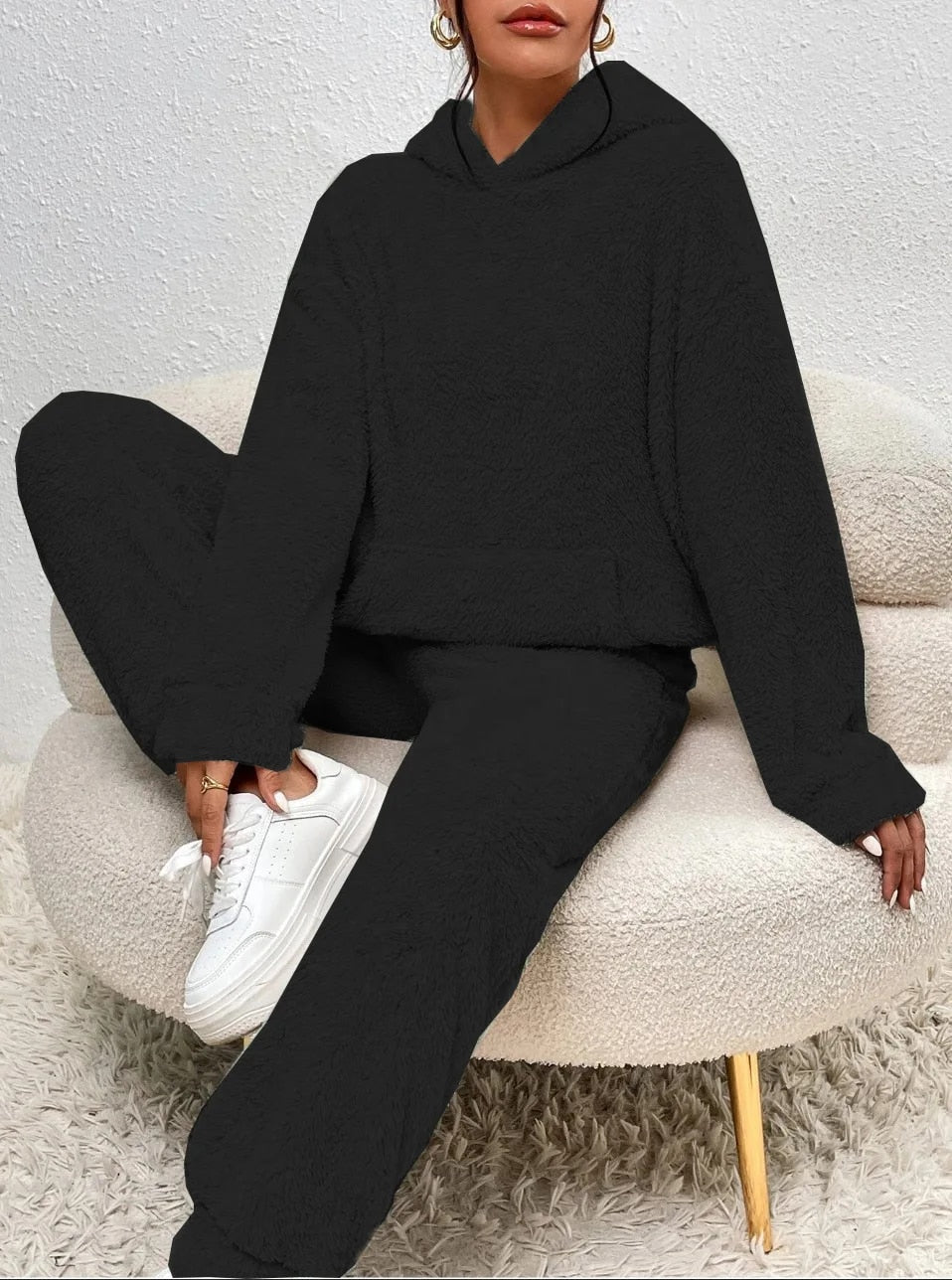 Plush Hooded Loungewear Set