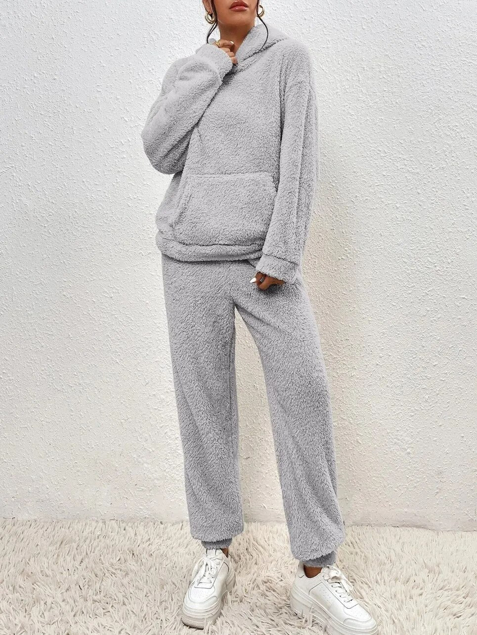 Plush Hooded Loungewear Set