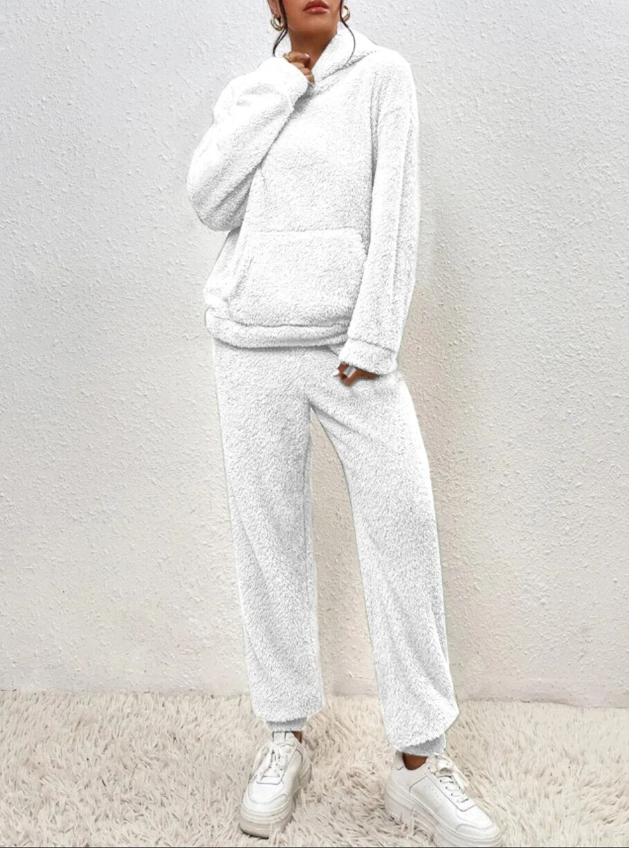 Plush Hooded Loungewear Set