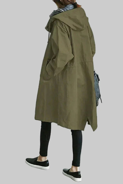 Women's Relaxed Hooded Rain Trench Coat