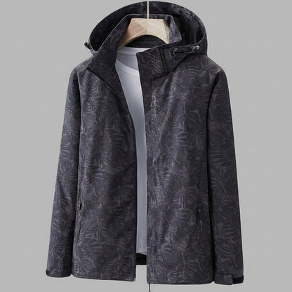 Davy | Women's Hooded Waterproof Jacket with Leaf Pattern