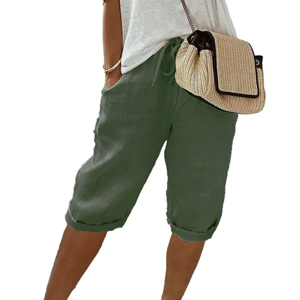 Comfortable Drawstring Knee Pants