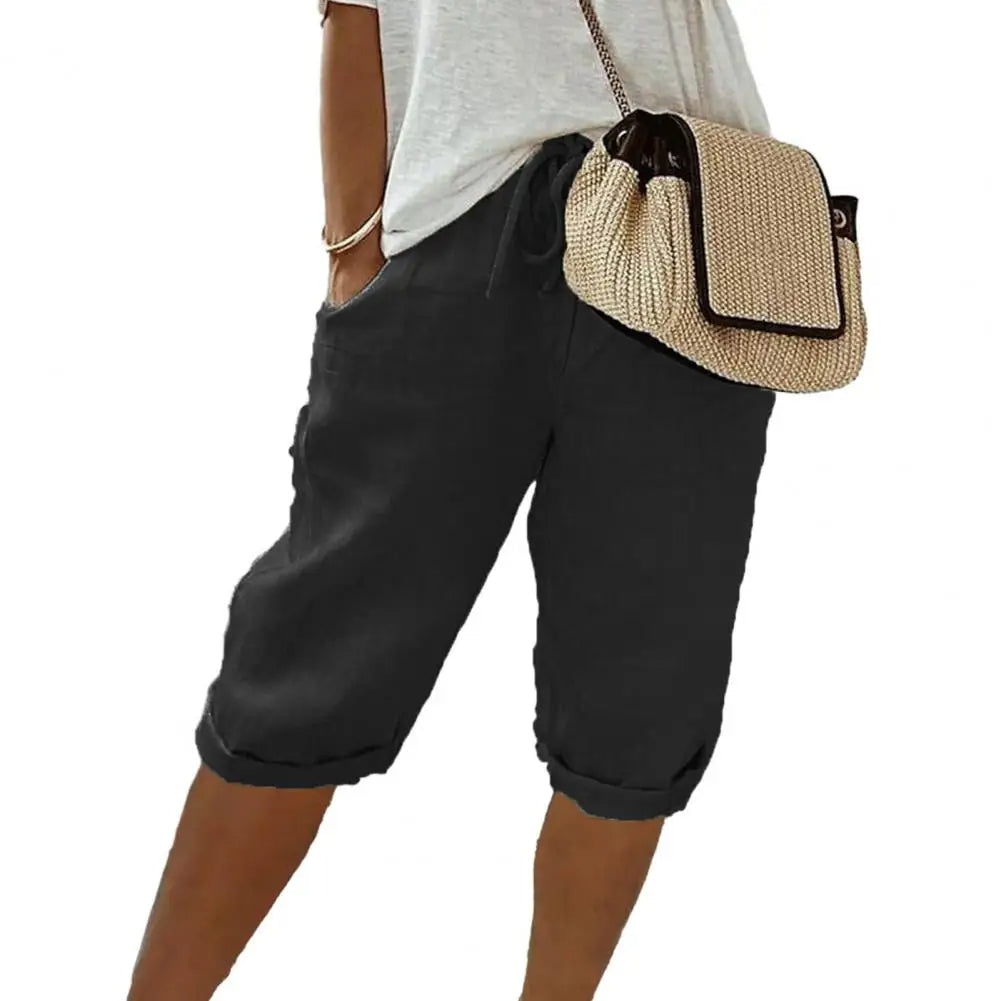 Comfortable Drawstring Knee Pants