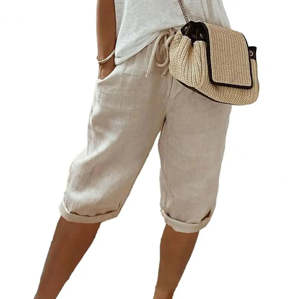 Comfortable Drawstring Knee Pants