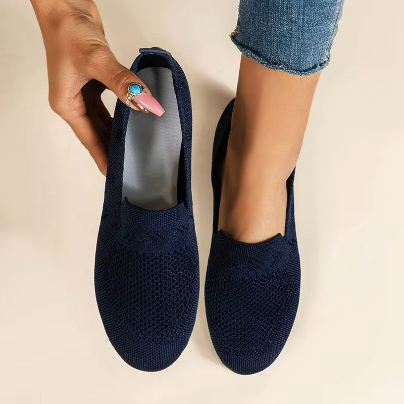 Airy Knit Slip-On Loafers for All-Day Wear