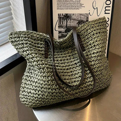 Davy | Women's Large Woven Tote Bag - Casual Everyday Bag