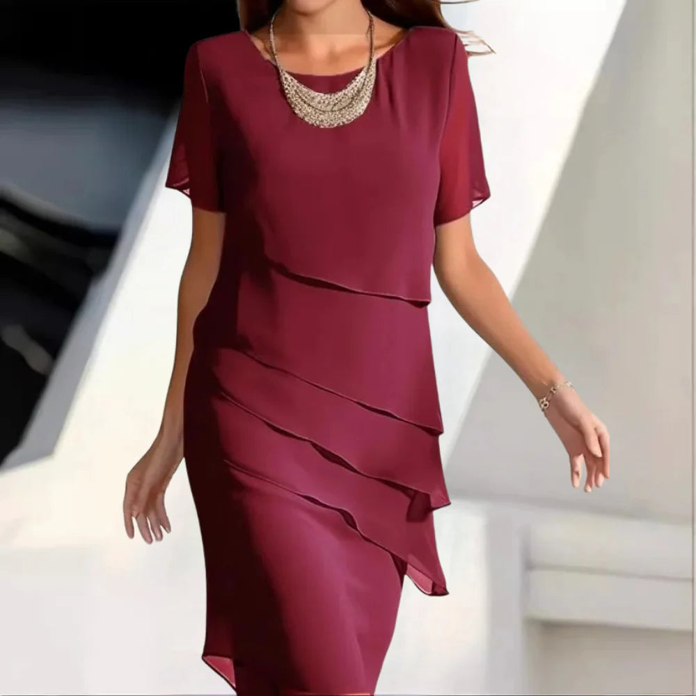 Elegant Layered Midi Dress