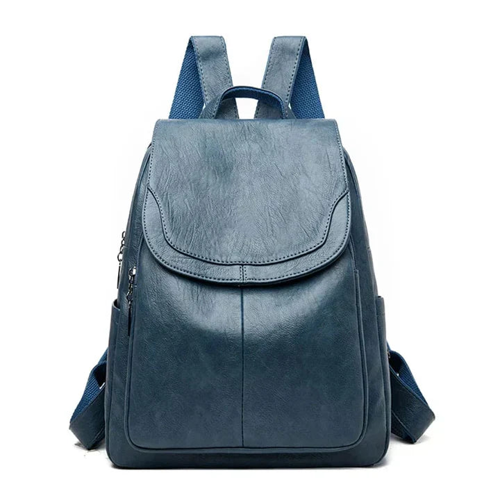 Davy | Women's Leather Backpack with Flap Closure