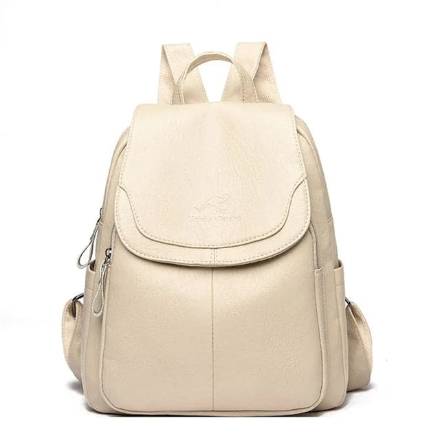 Davy | Women's Leather Backpack with Flap Closure