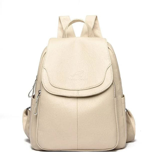 Davy | Women's Leather Backpack with Flap Top
