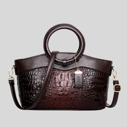 Davy | Women's Leather Bag with Crocodile Embossing
