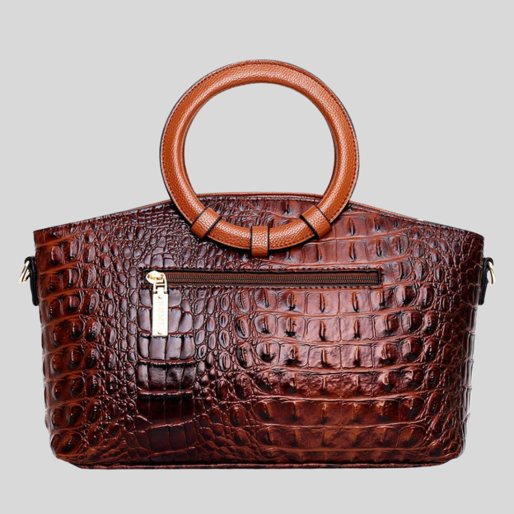 Davy | Women's Leather Bag with Crocodile Embossing