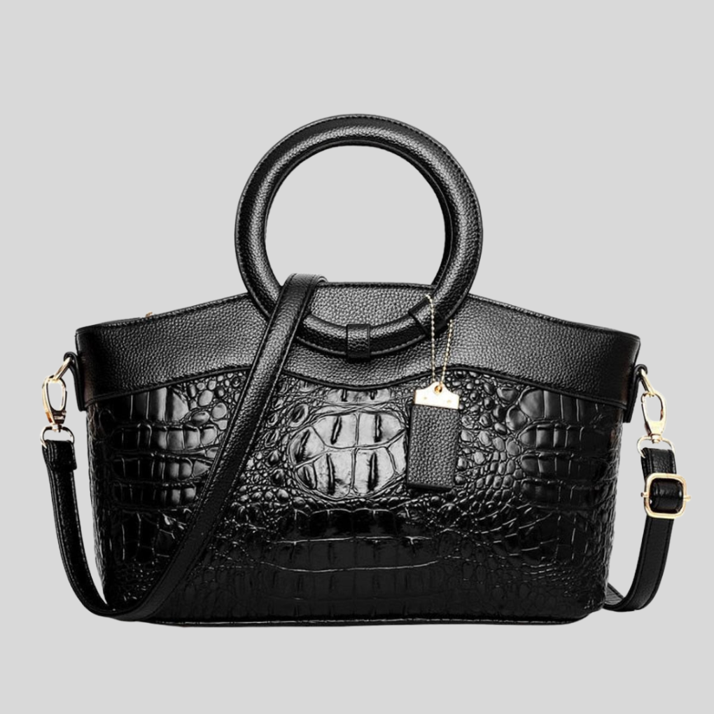 Davy | Women's Leather Bag with Crocodile Embossing
