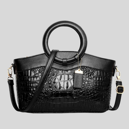 Davy | Women's Leather Bag with Crocodile Embossing