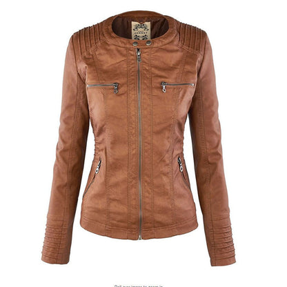 Women's Edgy Hooded Leather Jacket
