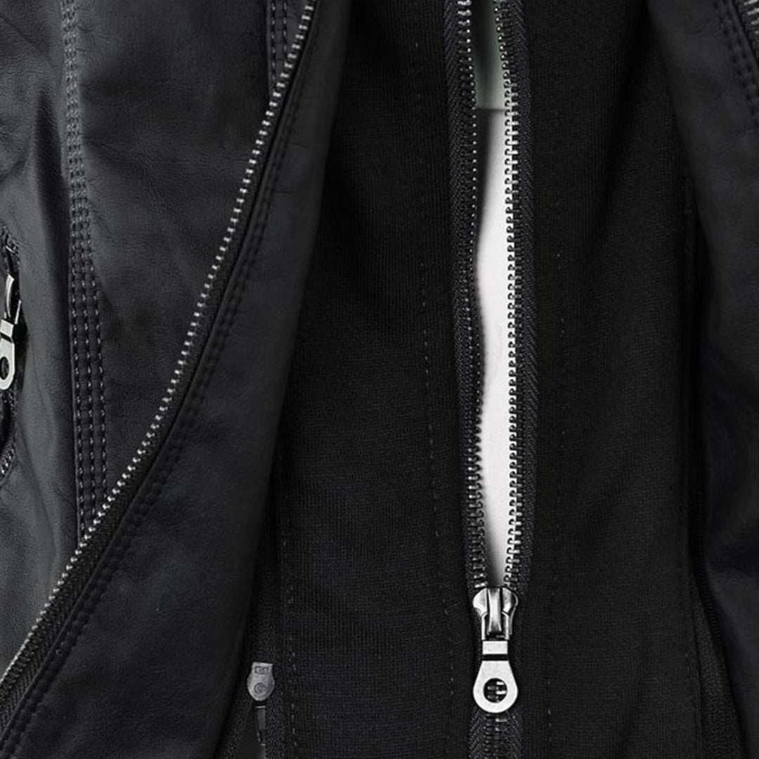 Women's Edgy Hooded Leather Jacket