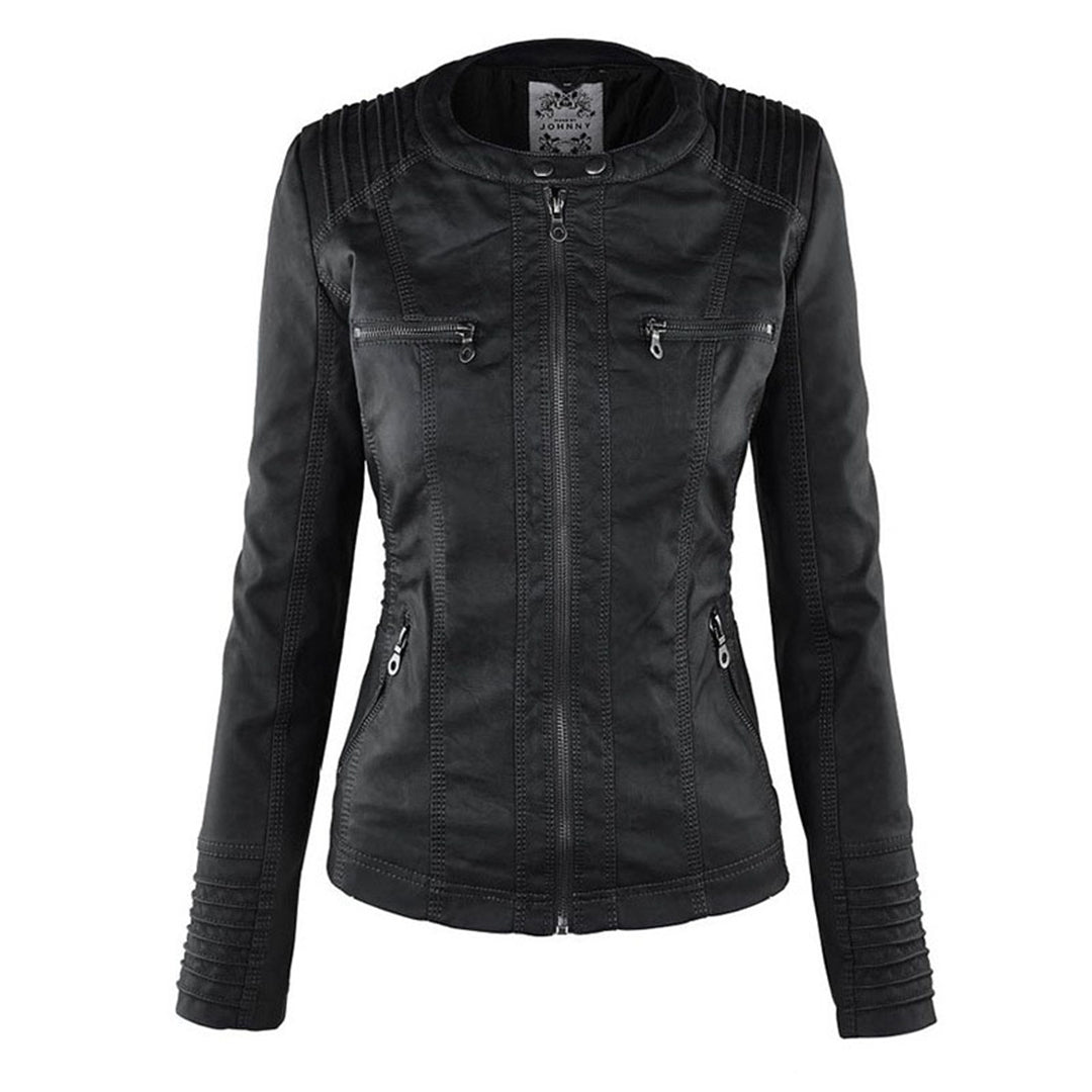 Women's Edgy Hooded Leather Jacket