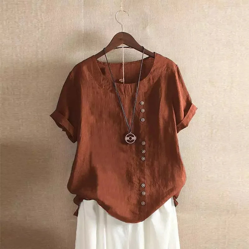 Women's Breathable Linen Blend Blouse