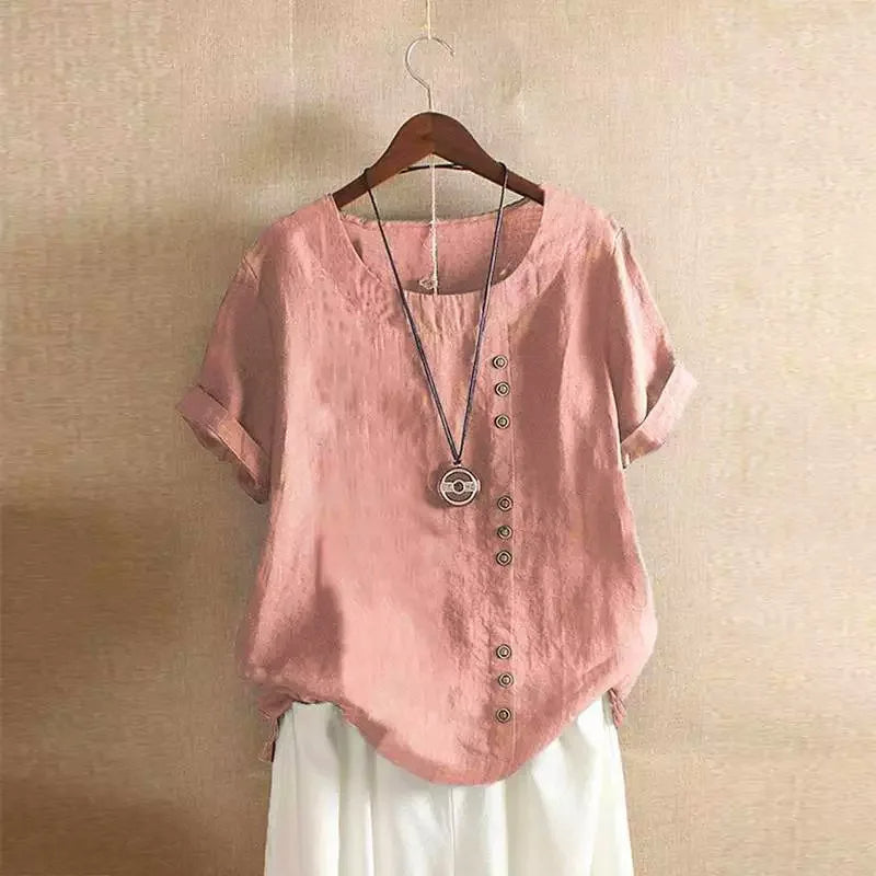 Women's Breathable Linen Blend Blouse