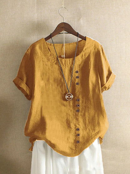 Women's Breathable Linen Blend Blouse
