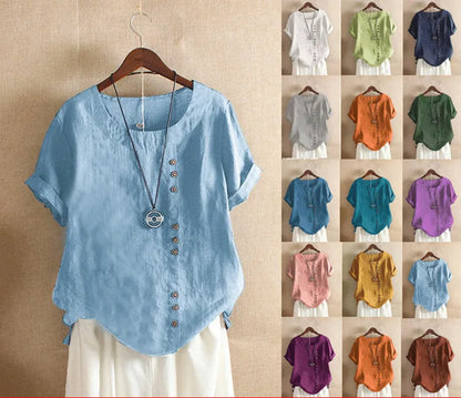 Women's Breathable Linen Blend Blouse