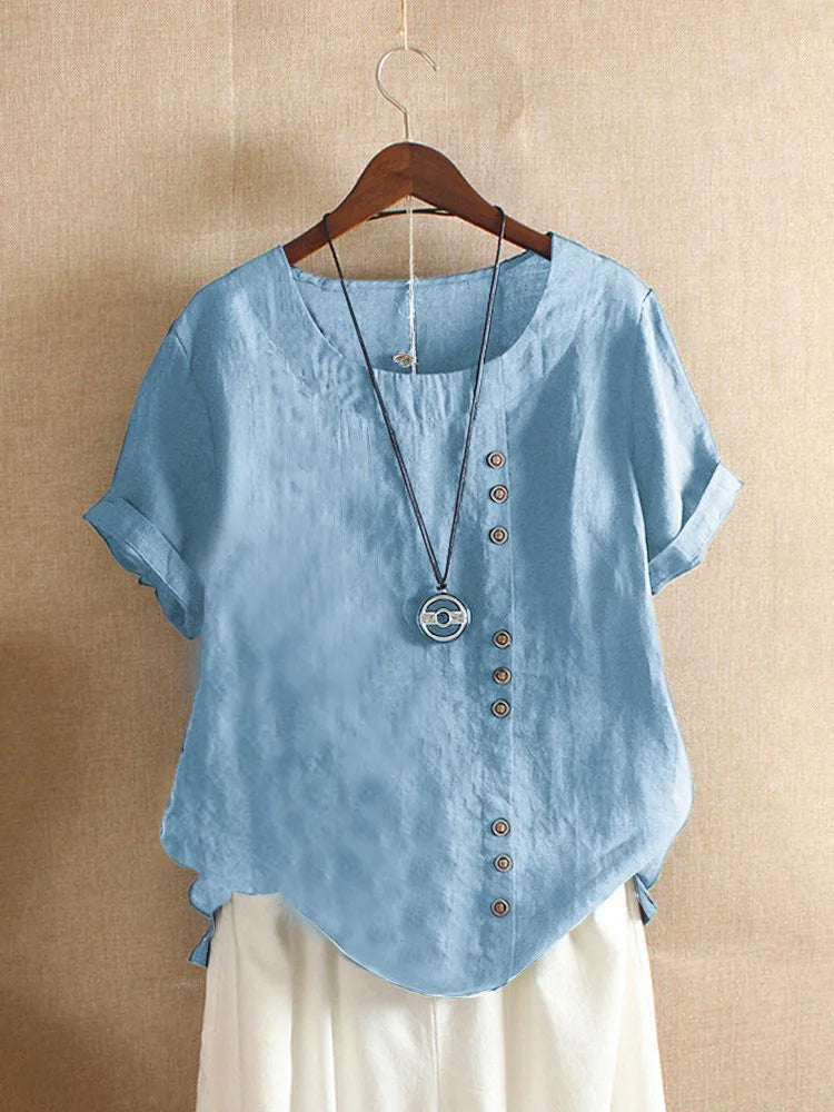 Women's Breathable Linen Blend Blouse