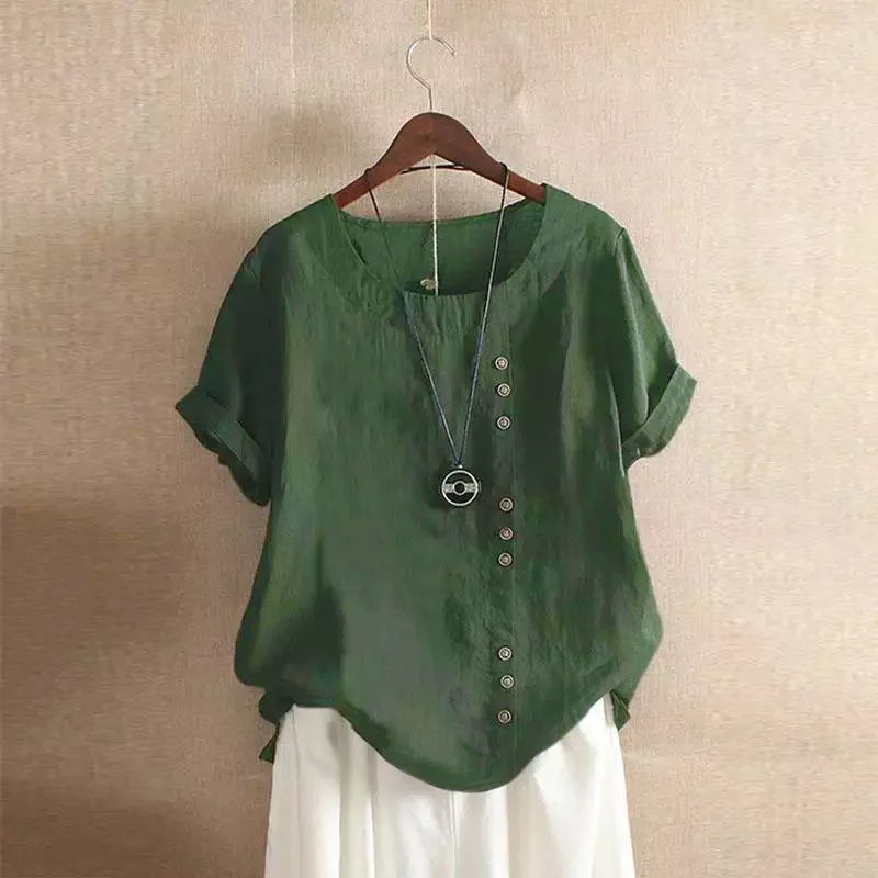 Women's Breathable Linen Blend Blouse