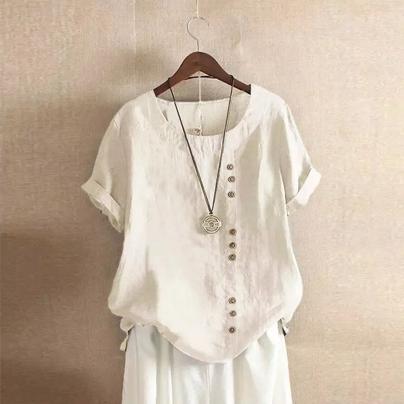 Women's Breathable Linen Blend Blouse