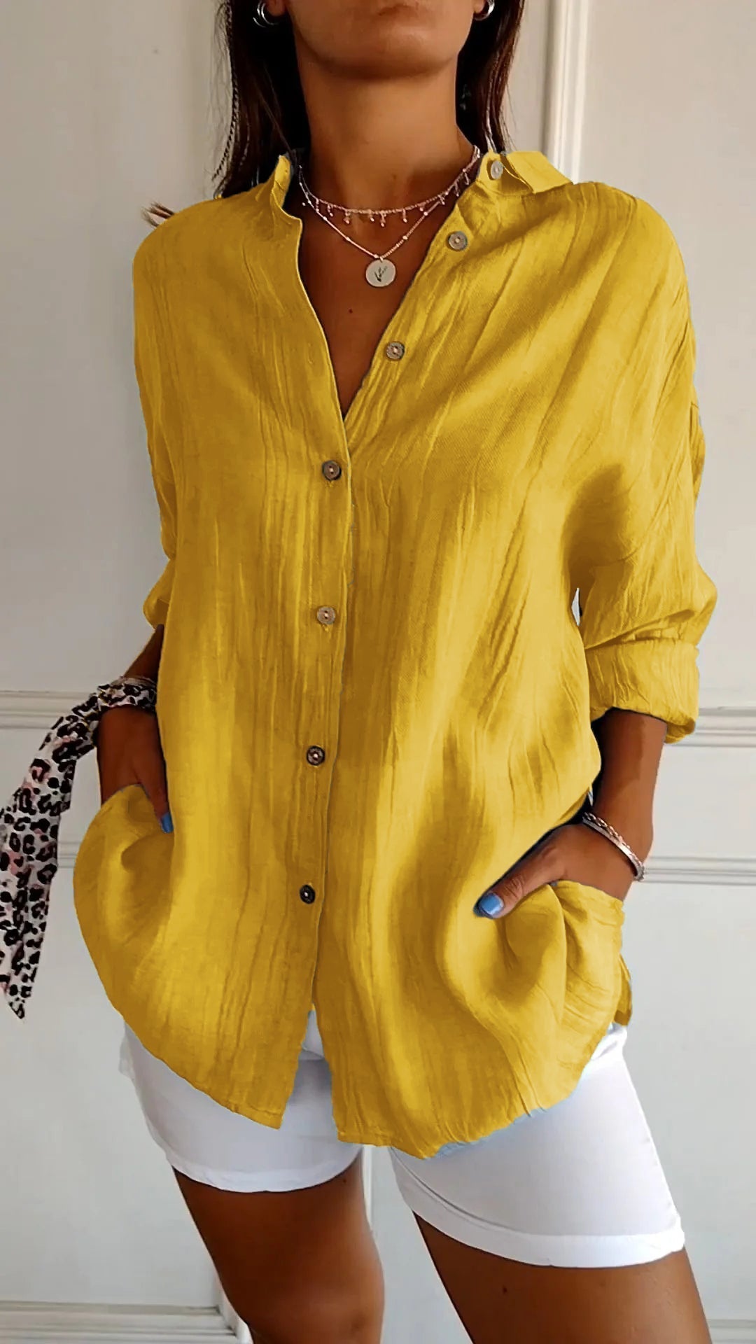 Textured Relaxed Fit Button-Up Shirt