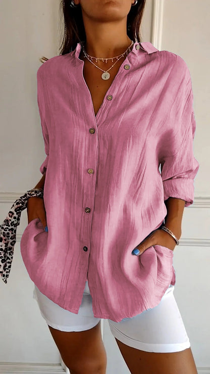 Textured Relaxed Fit Button-Up Shirt