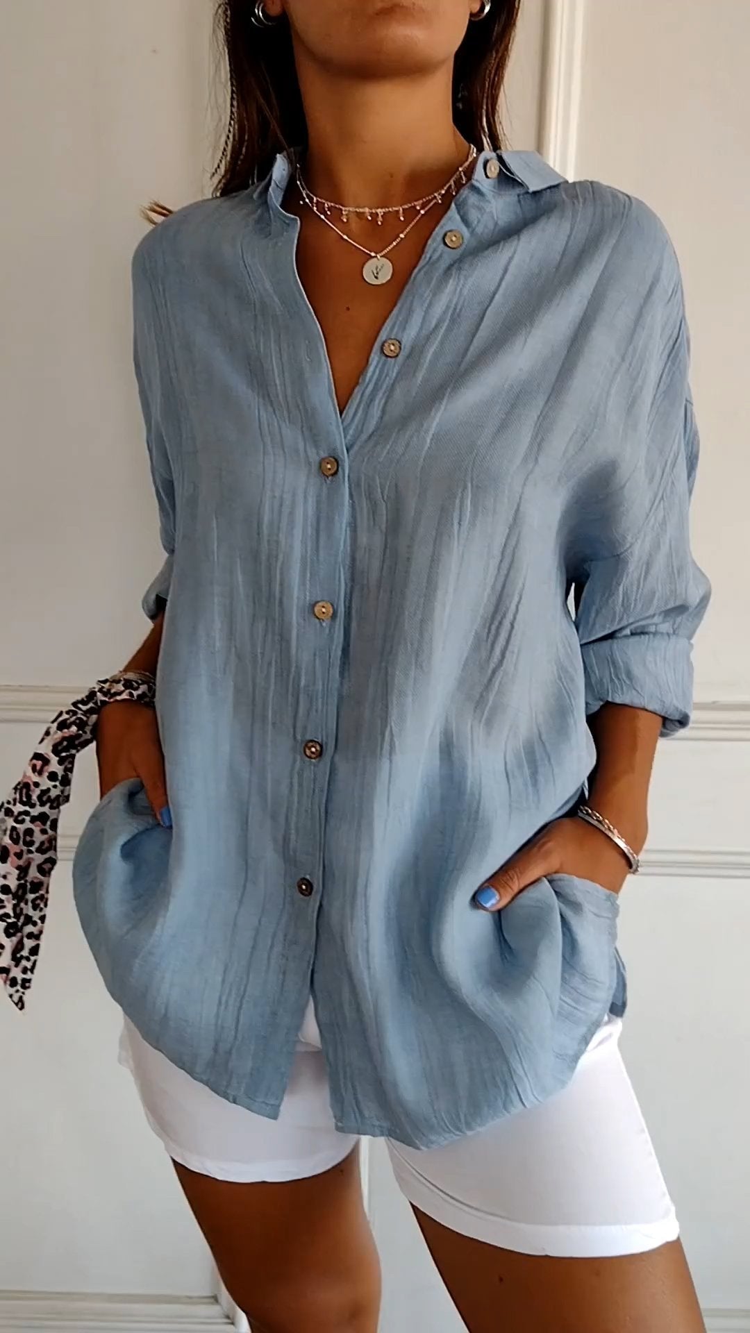 Textured Relaxed Fit Button-Up Shirt