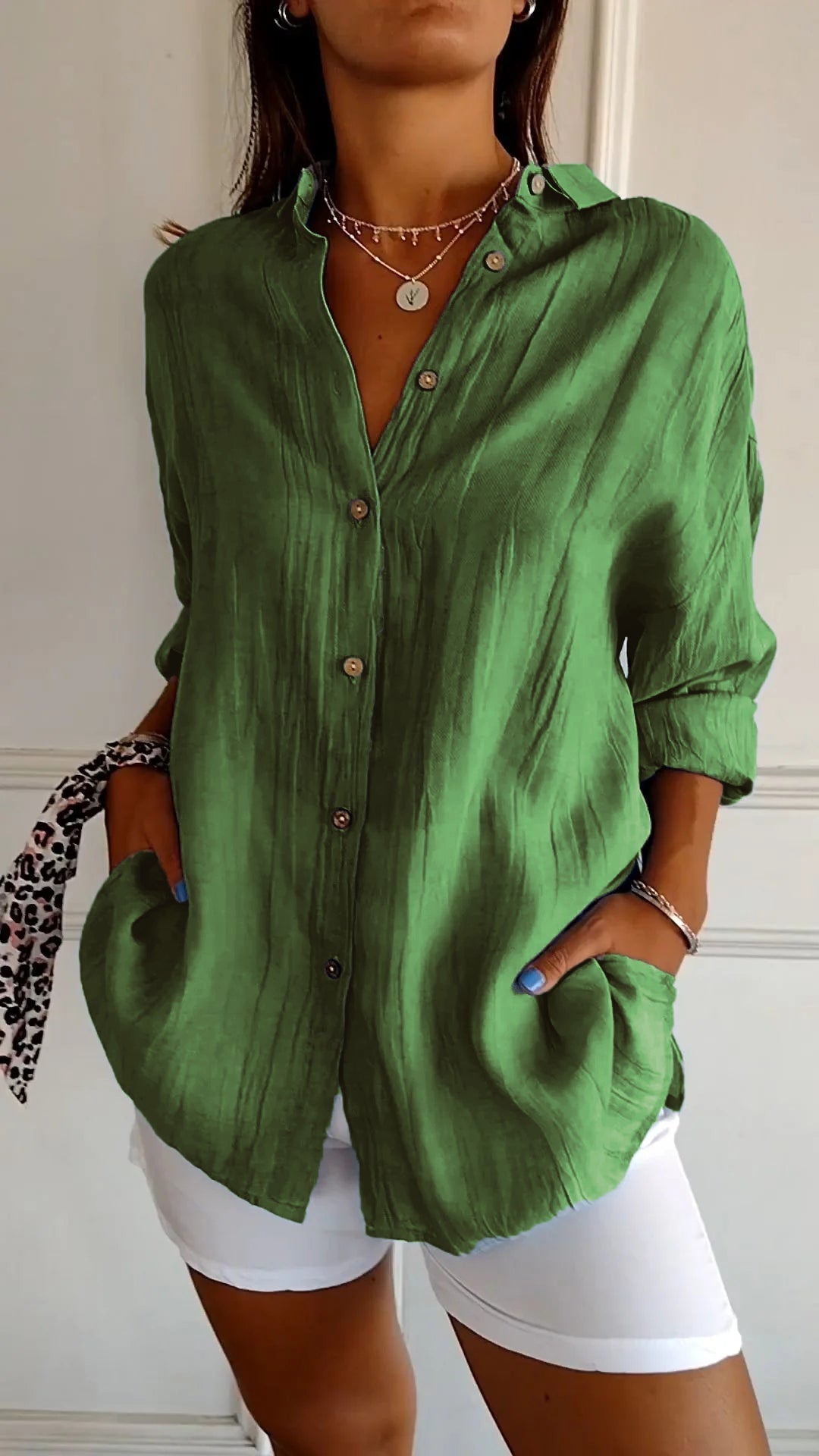 Textured Relaxed Fit Button-Up Shirt