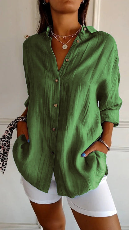 Textured Relaxed Fit Button-Up Shirt