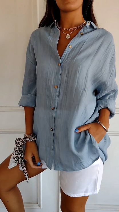 Textured Relaxed Fit Button-Up Shirt