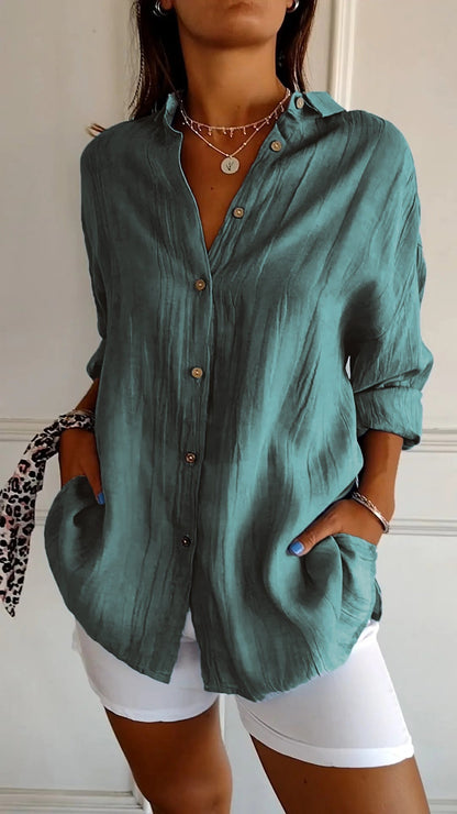 Textured Relaxed Fit Button-Up Shirt