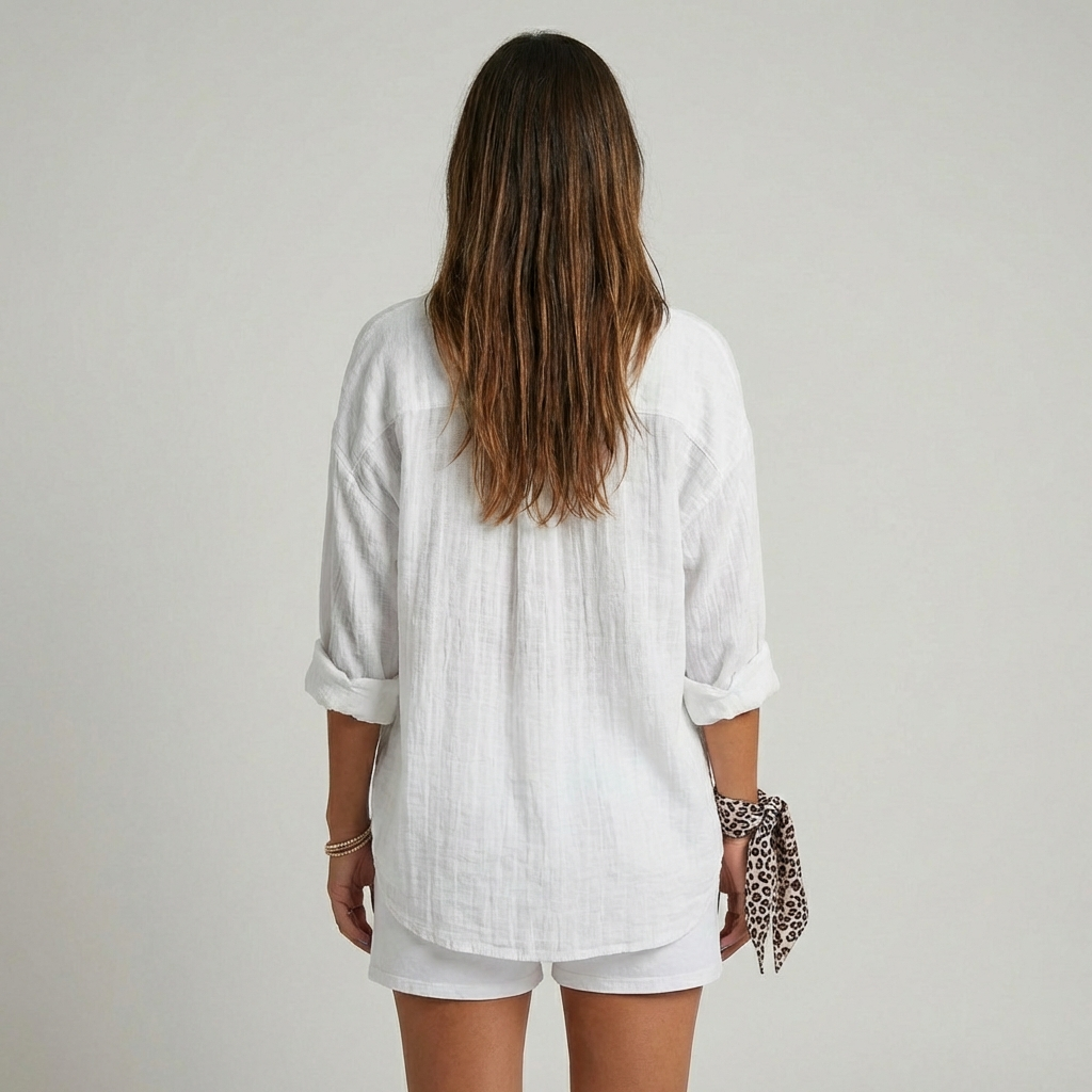 Textured Relaxed Fit Button-Up Shirt