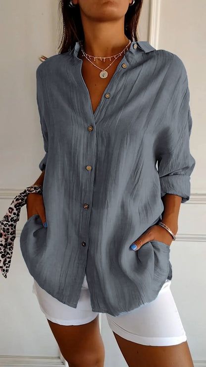 Textured Relaxed Fit Button-Up Shirt
