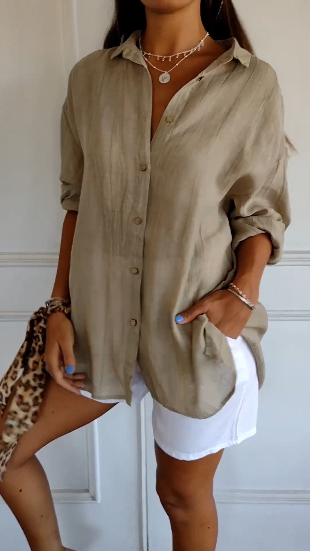 Textured Relaxed Fit Button-Up Shirt