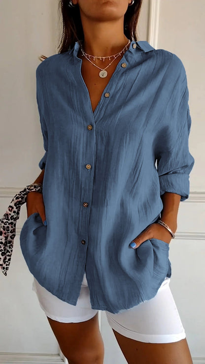 Textured Relaxed Fit Button-Up Shirt