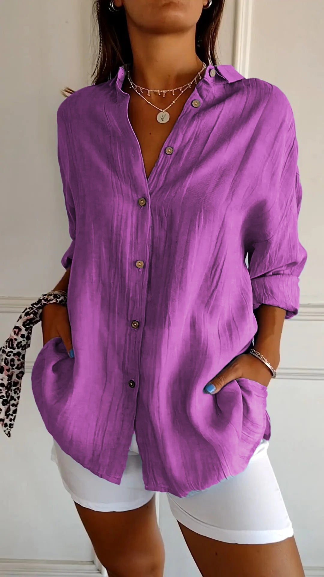 Textured Relaxed Fit Button-Up Shirt