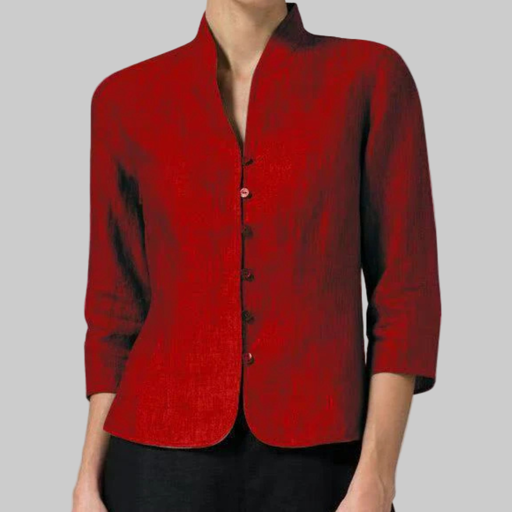 Elegant Mandarin Collar Blouse
