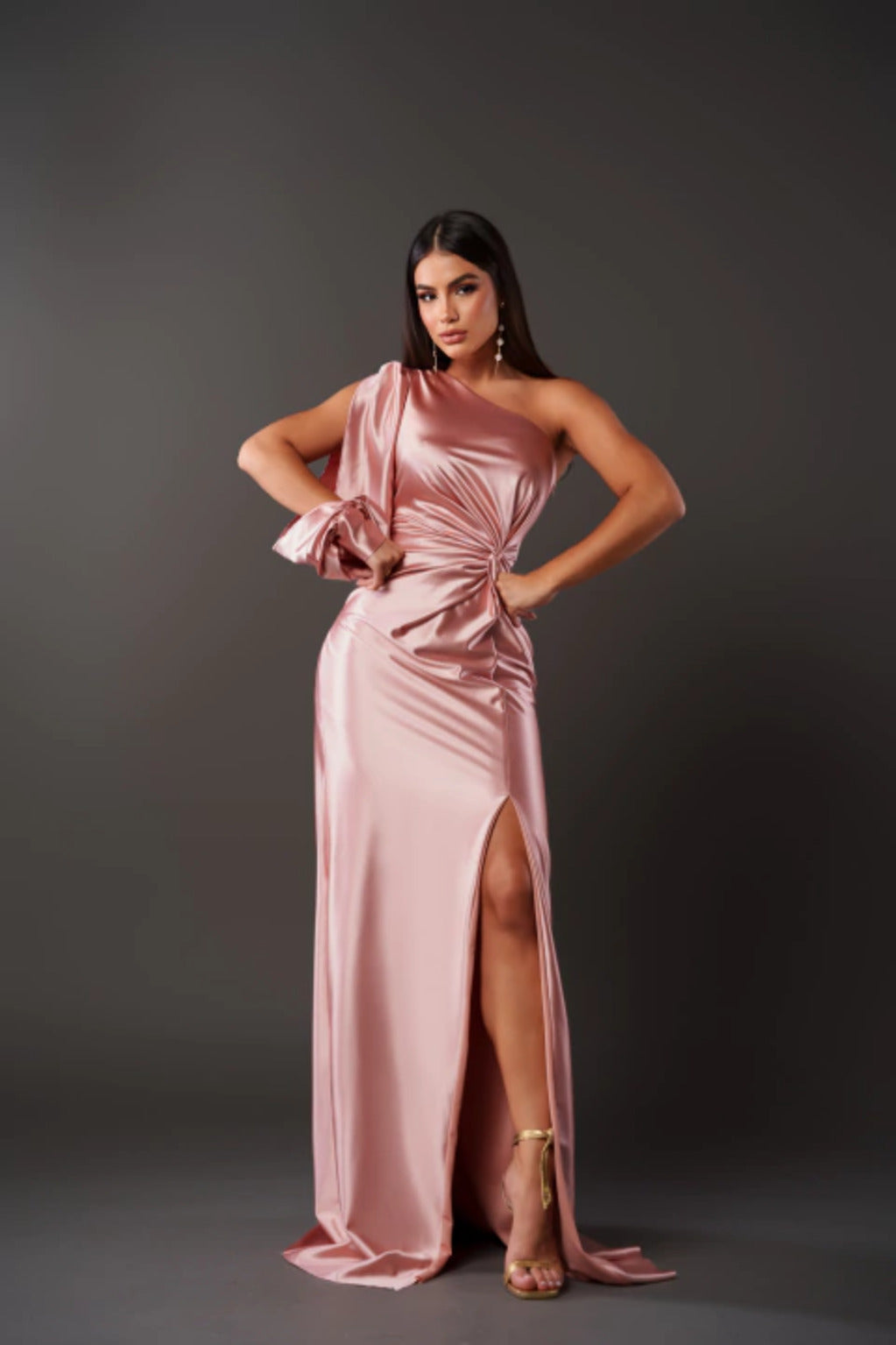 Elegant One-Shoulder Evening Gown