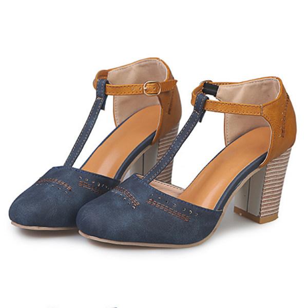 Women's Chic Orthopedic T-Strap Heels with Cut-Outs
