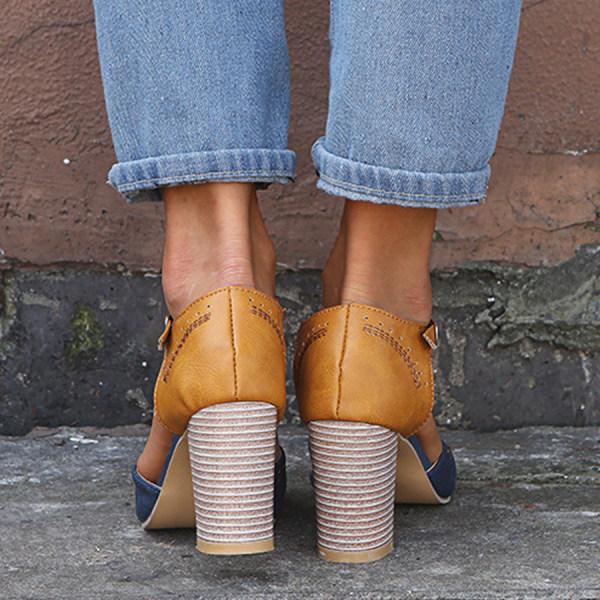 Women's Chic Orthopedic T-Strap Heels with Cut-Outs
