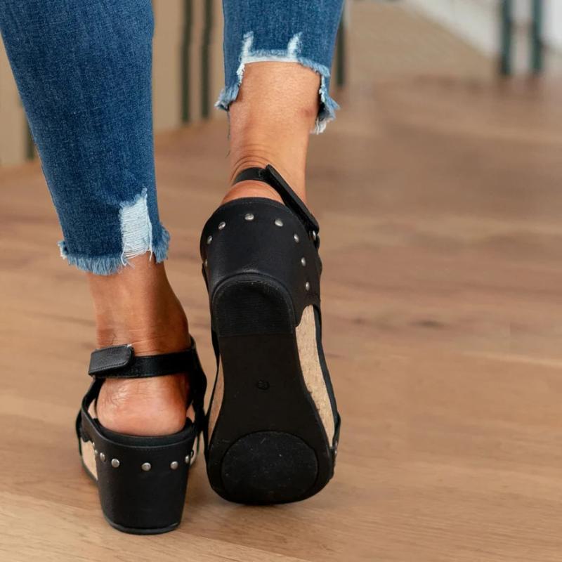 Women's Cork Wedge Heels: Orthopedic Comfort Sandals