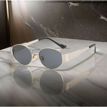 Davy | Women's Oval Sunglasses with Gold Frame